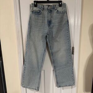 The Kooples High-Rise Straight Leg Jeans Light Wash EU 36 $325 MSRP